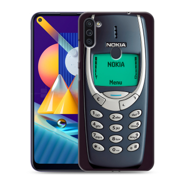Силиконовый чехол на Samsung Galaxy M11 с принтом Старый телефон Силиконовый чехол на Samsung Galaxy M11 с принтом Старый телефон