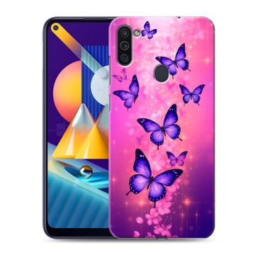 Силиконовый чехол на Samsung Galaxy M11 с принтом Бабочки Силиконовый чехол на Samsung Galaxy M11 с принтом Бабочки