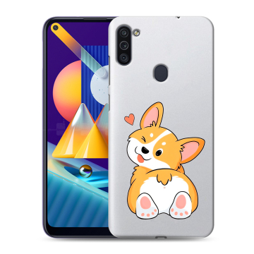 Силиконовый чехол на Samsung Galaxy M11 с принтом Корги Силиконовый чехол на Samsung Galaxy M11 с принтом Корги