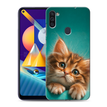 Силиконовый чехол на Samsung Galaxy M11 с принтом котенок Силиконовый чехол на Samsung Galaxy M11 с принтом котенок