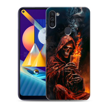 Силиконовый чехол на Samsung Galaxy M11 с принтом Скелет и карты Силиконовый чехол на Samsung Galaxy M11 с принтом Скелет и карты
