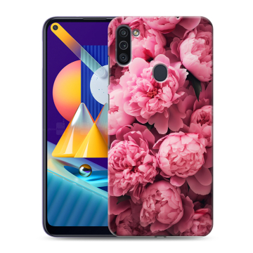Силиконовый чехол на Samsung Galaxy M11 с принтом цветы пионы Силиконовый чехол на Samsung Galaxy M11 с принтом цветы пионы