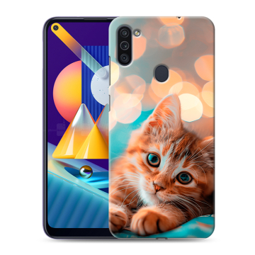 Силиконовый чехол на Samsung Galaxy M11 с принтом котик Силиконовый чехол на Samsung Galaxy M11 с принтом котик