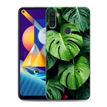 Силиконовый чехол на Samsung Galaxy M11 с принтом Листья Силиконовый чехол на Samsung Galaxy M11 с принтом Листья
