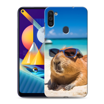Силиконовый чехол на Samsung Galaxy M11 с принтом Капибара Силиконовый чехол на Samsung Galaxy M11 с принтом Капибара
