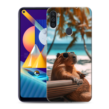Силиконовый чехол на Samsung Galaxy M11 с принтом Капибара Силиконовый чехол на Samsung Galaxy M11 с принтом Капибара