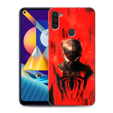 Силиконовый чехол на Samsung Galaxy M11 с принтом человек паук spiderman Силиконовый чехол на Samsung Galaxy M11 с принтом человек паук spiderman