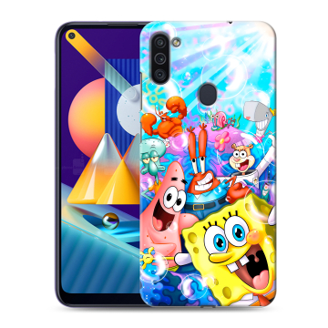 Силиконовый чехол на Samsung Galaxy M11 с принтом спанчбоб спанч боб Силиконовый чехол на Samsung Galaxy M11 с принтом спанчбоб спанч боб