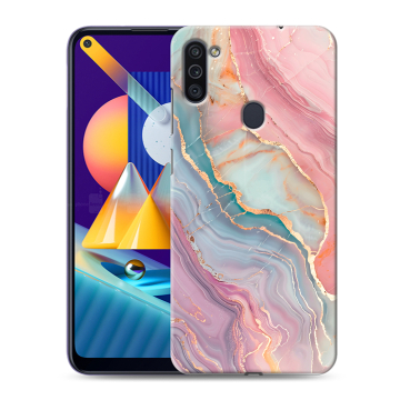Силиконовый чехол на Samsung Galaxy M11 с принтом розовый мрамор Силиконовый чехол на Samsung Galaxy M11 с принтом розовый мрамор