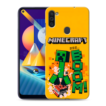 Силиконовый чехол на Samsung Galaxy M11 с принтом Майнкрафт Minecraft Силиконовый чехол на Samsung Galaxy M11 с принтом Майнкрафт Minecraft