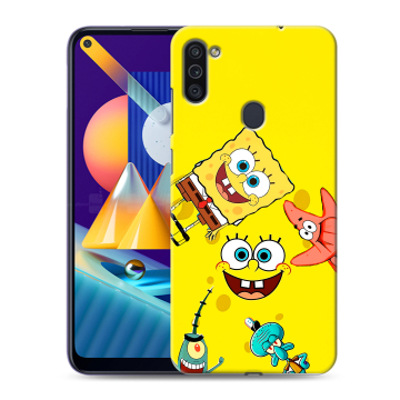 Силиконовый чехол на Samsung Galaxy M11 с принтом Спанч боб Спанчбоб Силиконовый чехол на Samsung Galaxy M11 с принтом Спанч боб Спанчбоб