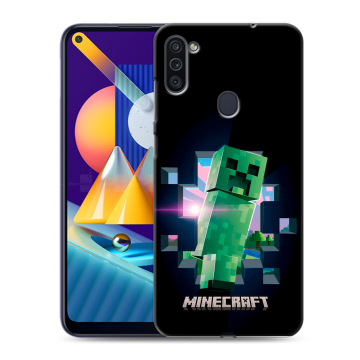 Силиконовый чехол на Samsung Galaxy M11 с принтом Майнкрафт Minecraft Силиконовый чехол на Samsung Galaxy M11 с принтом Майнкрафт Minecraft