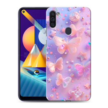 Силиконовый чехол на Samsung Galaxy M11 с принтом Бабочки Силиконовый чехол на Samsung Galaxy M11 с принтом Бабочки