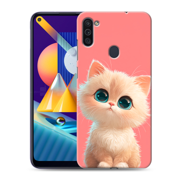 Силиконовый чехол на Samsung Galaxy M11 с принтом Розовый котенок Силиконовый чехол на Samsung Galaxy M11 с принтом Розовый котенок