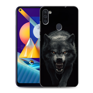 Силиконовый чехол на Samsung Galaxy M11 с принтом Волк Силиконовый чехол на Samsung Galaxy M11 с принтом Волк