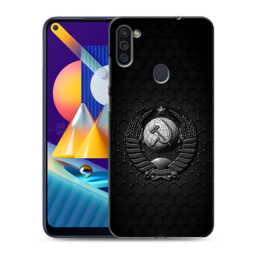 Силиконовый чехол на Samsung Galaxy M11 с принтом Герб Флаг СССР Силиконовый чехол на Samsung Galaxy M11 с принтом Герб Флаг СССР