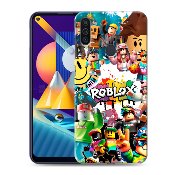 Силиконовый чехол на Samsung Galaxy M11 с принтом Roblox Роблокс Силиконовый чехол на Samsung Galaxy M11 с принтом Roblox Роблокс
