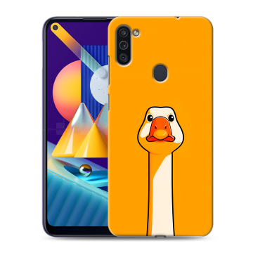 Силиконовый чехол на Samsung Galaxy M11 с принтом Смешная утка Силиконовый чехол на Samsung Galaxy M11 с принтом Смешная утка