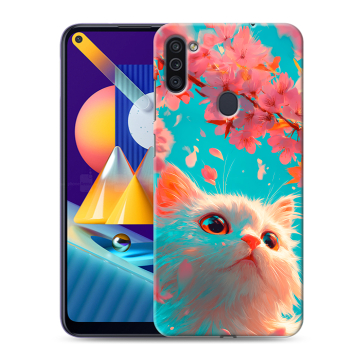 Силиконовый чехол на Samsung Galaxy M11 с принтом Красивый кот Силиконовый чехол на Samsung Galaxy M11 с принтом Красивый кот