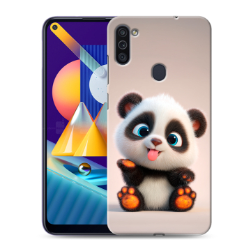 Силиконовый чехол на Samsung Galaxy M11 с принтом милая панда Силиконовый чехол на Samsung Galaxy M11 с принтом милая панда