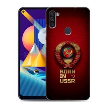 Силиконовый чехол на Samsung Galaxy M11 с принтом Флаг Герб СССР Силиконовый чехол на Samsung Galaxy M11 с принтом Флаг Герб СССР