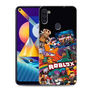 Силиконовый чехол на Samsung Galaxy M11 с принтом Roblox Роблокс Силиконовый чехол на Samsung Galaxy M11 с принтом Roblox Роблокс