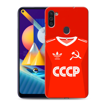 Силиконовый чехол на Samsung Galaxy M11 с принтом Флаг Герб СССР Силиконовый чехол на Samsung Galaxy M11 с принтом Флаг Герб СССР