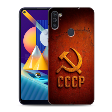 Силиконовый чехол на Samsung Galaxy M11 с принтом Флаг Герб СССР Силиконовый чехол на Samsung Galaxy M11 с принтом Флаг Герб СССР
