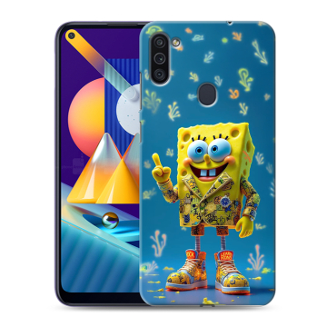 Силиконовый чехол на Samsung Galaxy M11 с принтом Спанч боб Спанчбоб Силиконовый чехол на Samsung Galaxy M11 с принтом Спанч боб Спанчбоб