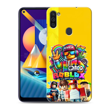 Силиконовый чехол на Samsung Galaxy M11 с принтом Roblox Роблокс Силиконовый чехол на Samsung Galaxy M11 с принтом Roblox Роблокс