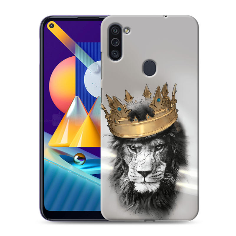 Пластиковый чехол на Samsung Galaxy M11 с принтом Лев с короной Пластиковый чехол на Samsung Galaxy M11 с принтом Лев с короной