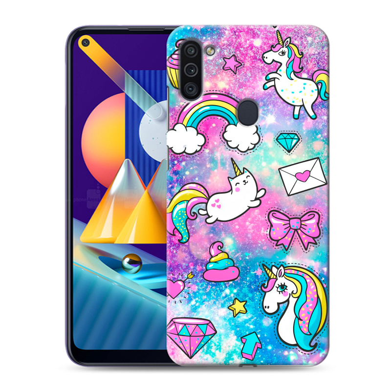 Силиконовый чехол на Samsung Galaxy M11 с принтом Единороги Силиконовый чехол на Samsung Galaxy M11 с принтом Единороги