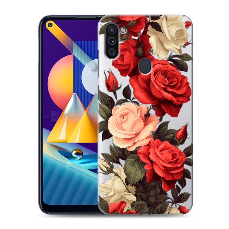 Силиконовый чехол на Samsung Galaxy M11 с принтом Розы Силиконовый чехол на Samsung Galaxy M11 с принтом Розы