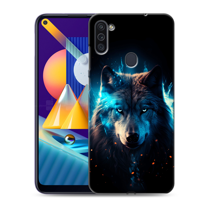 Силиконовый чехол на Samsung Galaxy M11 с принтом Волк ночной Силиконовый чехол на Samsung Galaxy M11 с принтом Волк ночной