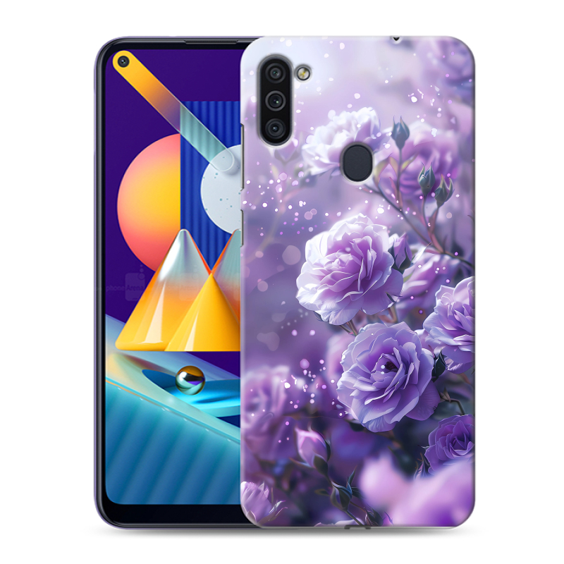 Силиконовый чехол на Samsung Galaxy M11 с принтом Розы цветы Силиконовый чехол на Samsung Galaxy M11 с принтом Розы цветы