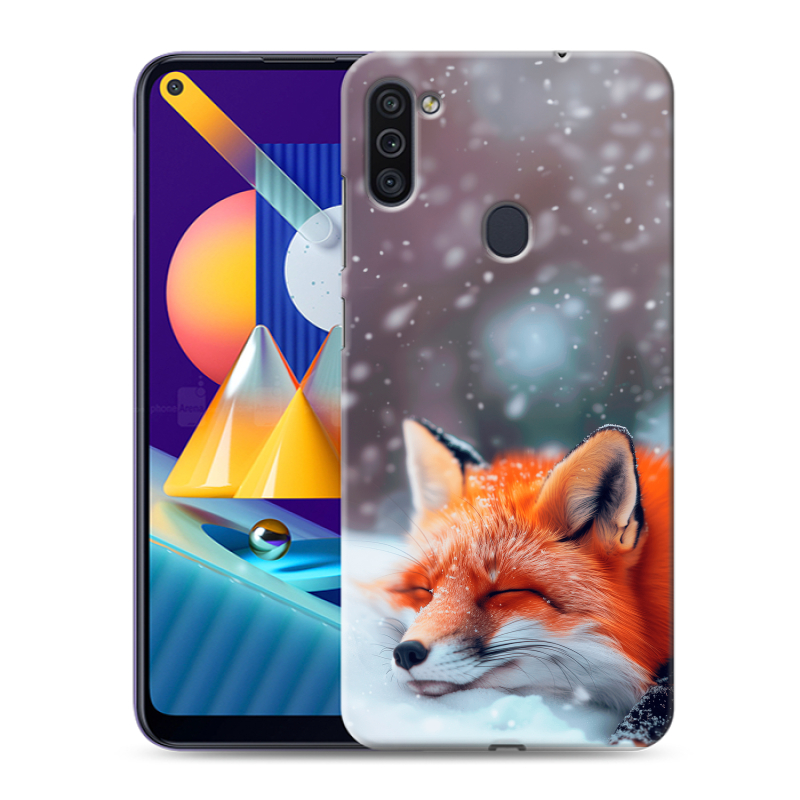 Пластиковый чехол на Samsung Galaxy M11 с принтом лиса Пластиковый чехол на Samsung Galaxy M11 с принтом лиса