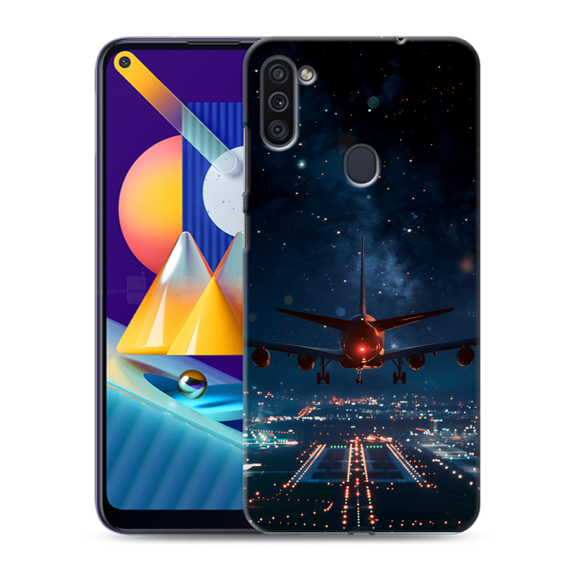 Пластиковый чехол на Samsung Galaxy M11 с принтом самолет Пластиковый чехол на Samsung Galaxy M11 с принтом самолет
