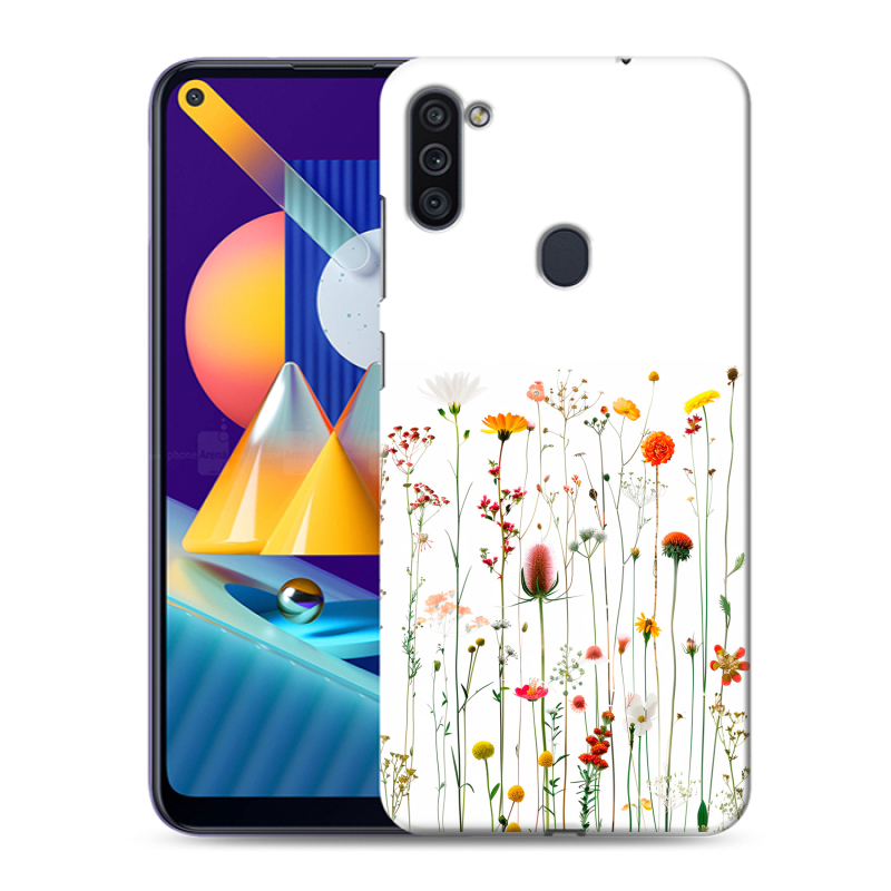 Пластиковый чехол на Samsung Galaxy M11 с принтом цветы Пластиковый чехол на Samsung Galaxy M11 с принтом цветы