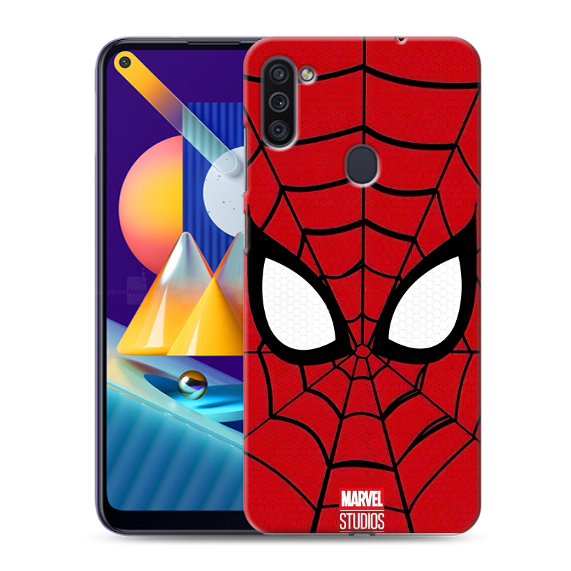 Силиконовый противоударный чехол на Samsung Galaxy M11 с принтом человек паук spiderman Силиконовый противоударный чехол на Samsung Galaxy M11 с принтом человек паук spiderman