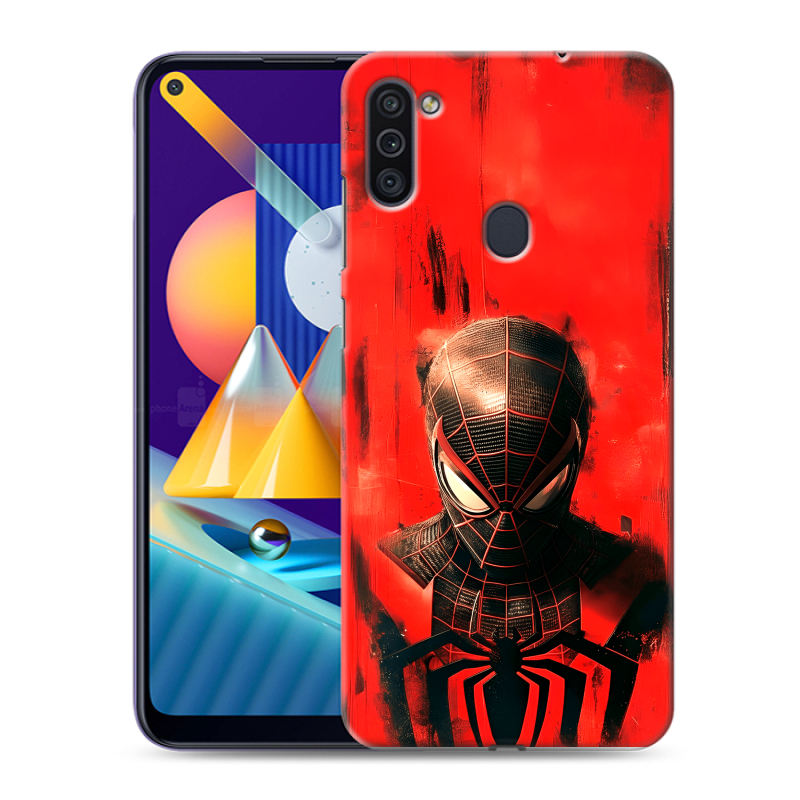 Силиконовый чехол на Samsung Galaxy M11 с принтом человек паук spiderman Силиконовый чехол на Samsung Galaxy M11 с принтом человек паук spiderman