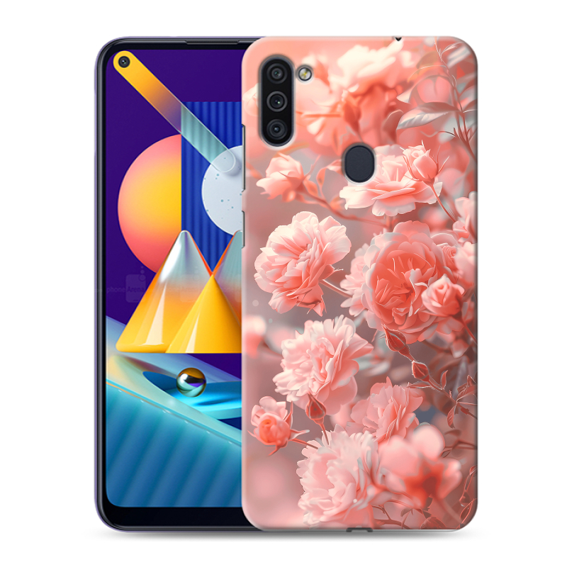 Силиконовый чехол на Samsung Galaxy M11 с принтом Розы цветы Силиконовый чехол на Samsung Galaxy M11 с принтом Розы цветы
