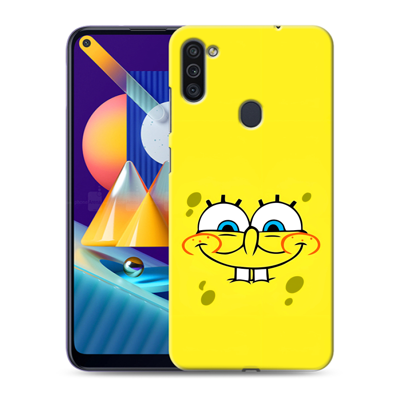 Пластиковый чехол на Samsung Galaxy M11 с принтом спанчбоб спанч боб Пластиковый чехол на Samsung Galaxy M11 с принтом спанчбоб спанч боб