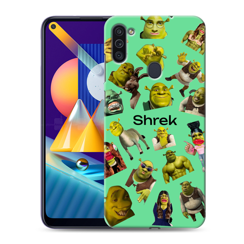 Пластиковый чехол на Samsung Galaxy M11 с принтом Шрек Shrek Пластиковый чехол на Samsung Galaxy M11 с принтом Шрек Shrek