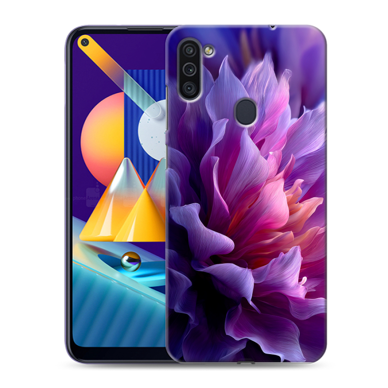 Пластиковый чехол на Samsung Galaxy M11 с принтом женский цветы Пластиковый чехол на Samsung Galaxy M11 с принтом женский цветы