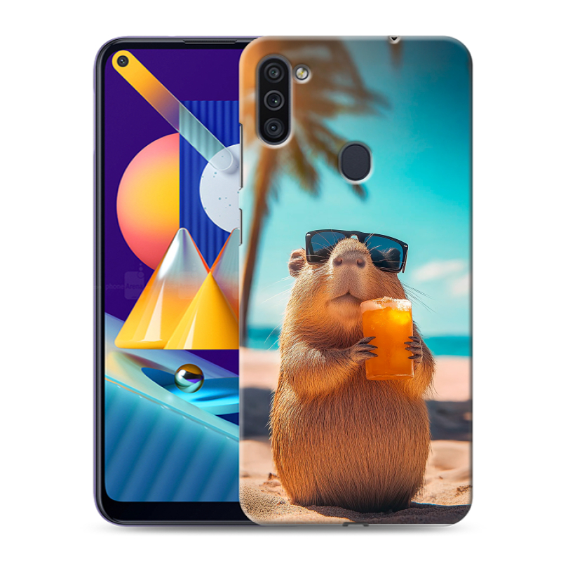 Силиконовый чехол на Samsung Galaxy M11 с принтом Капибара Силиконовый чехол на Samsung Galaxy M11 с принтом Капибара