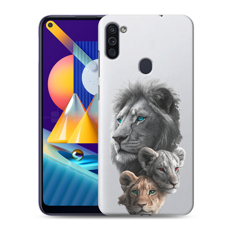 Силиконовый чехол на Samsung Galaxy M11 с принтом Львы Силиконовый чехол на Samsung Galaxy M11 с принтом Львы