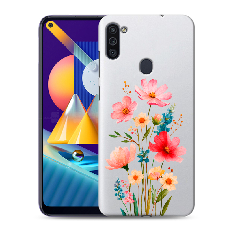 Силиконовый чехол на Samsung Galaxy M11 с принтом Цветы Силиконовый чехол на Samsung Galaxy M11 с принтом Цветы
