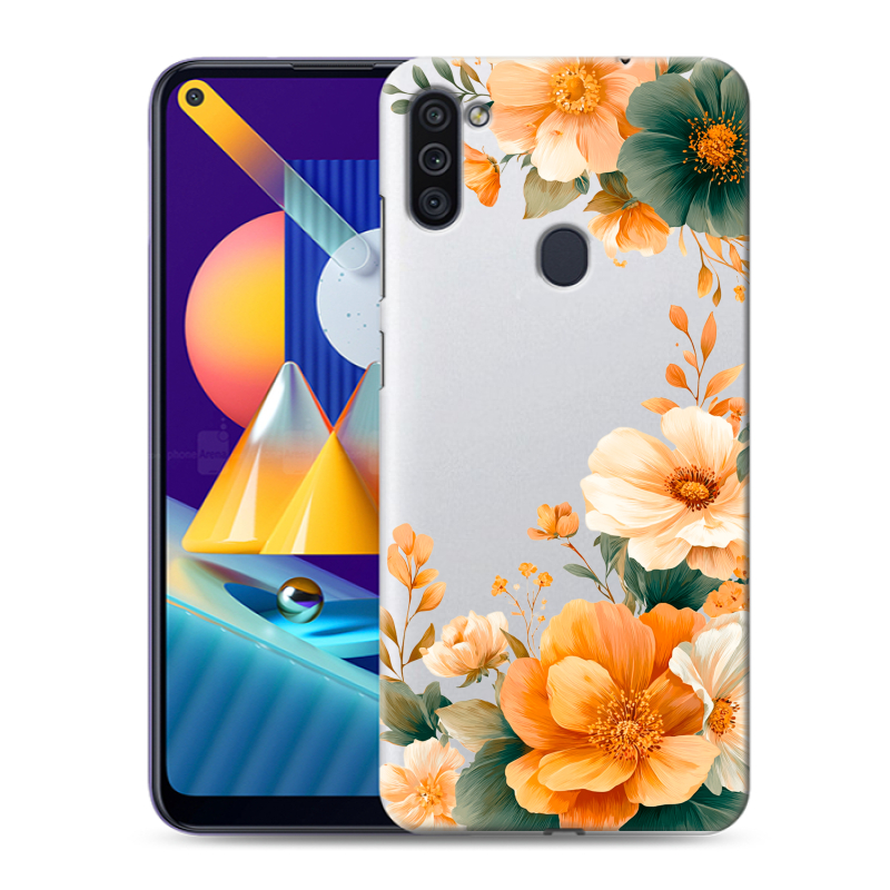 Силиконовый чехол на Samsung Galaxy M11 с принтом Цветы принт Силиконовый чехол на Samsung Galaxy M11 с принтом Цветы принт