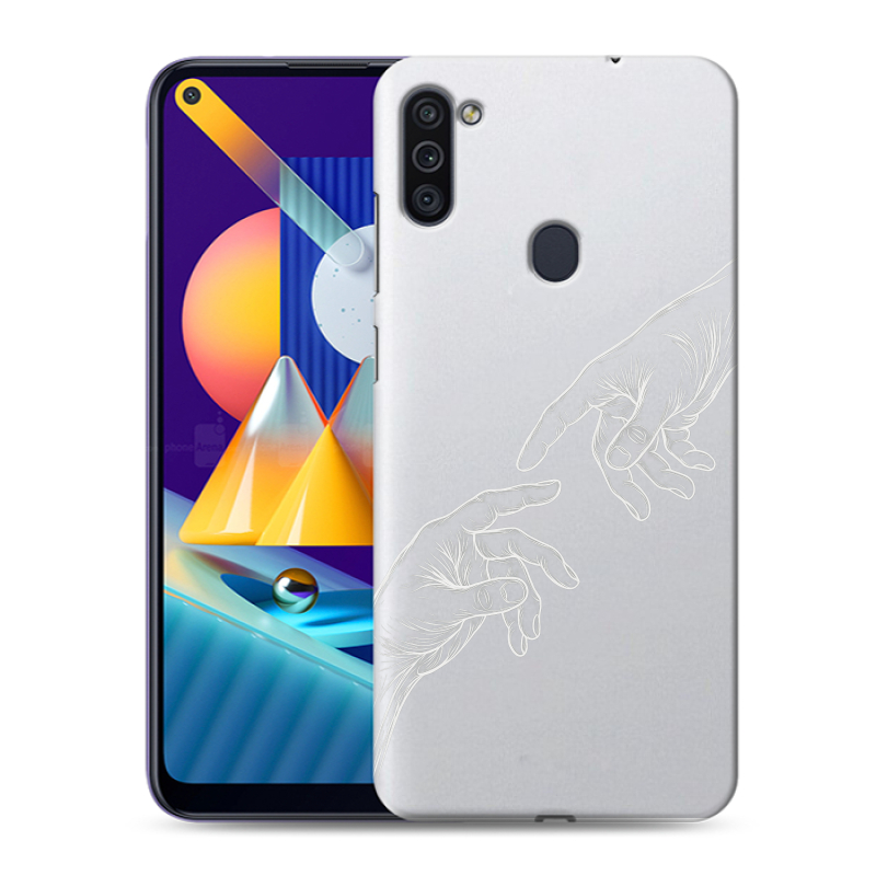 Силиконовый противоударный чехол на Samsung Galaxy M11 с принтом Сотворение мира Силиконовый противоударный чехол на Samsung Galaxy M11 с принтом Сотворение мира
