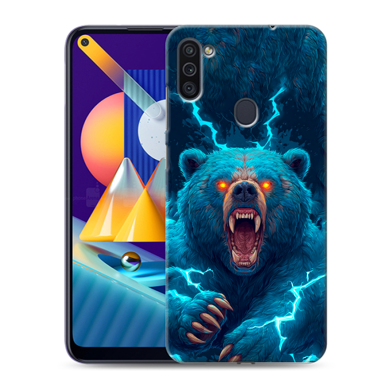 Силиконовый чехол на Samsung Galaxy M11 с принтом Медведь Силиконовый чехол на Samsung Galaxy M11 с принтом Медведь